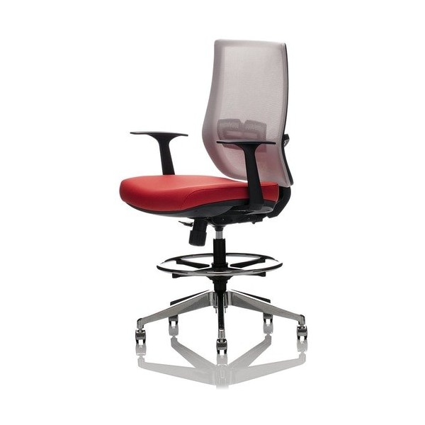 United Chair Co Stool, w/Arms, w/Casters, 26inx28inx52-1/4in, CloudBack/Ebony UNCUP52CTP06 - main